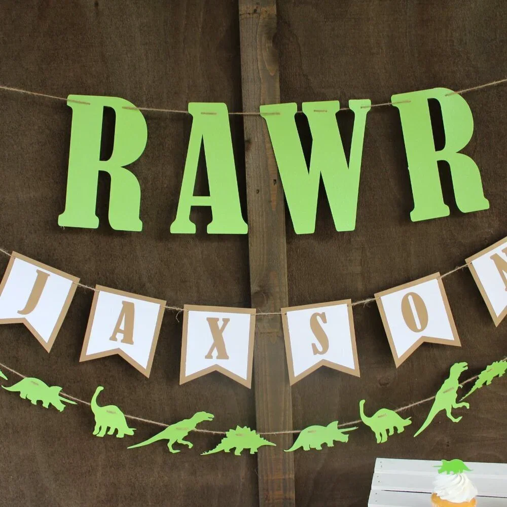 RAWR Banner- Dinosaur Birthday Party Banners